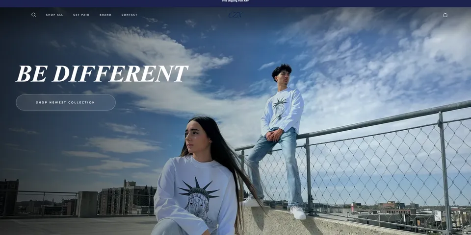 CAZOX homepage with the Be Different campaign